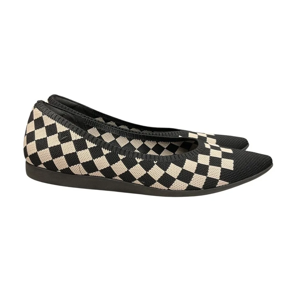 Vivaia Women's Pointed Toe Knitted Ballet Flat Slip‎ On Washable Shoe Size 10.5